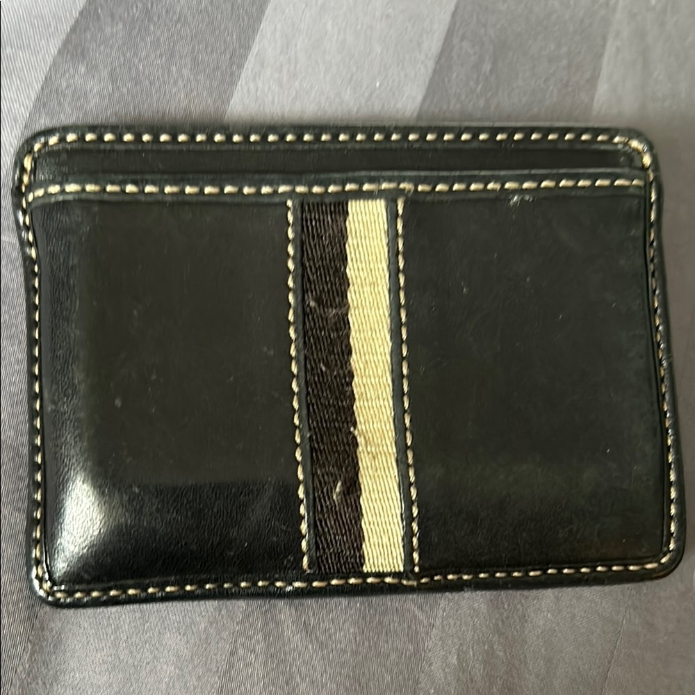 Coach Black and Beige Men's card holder Wallet